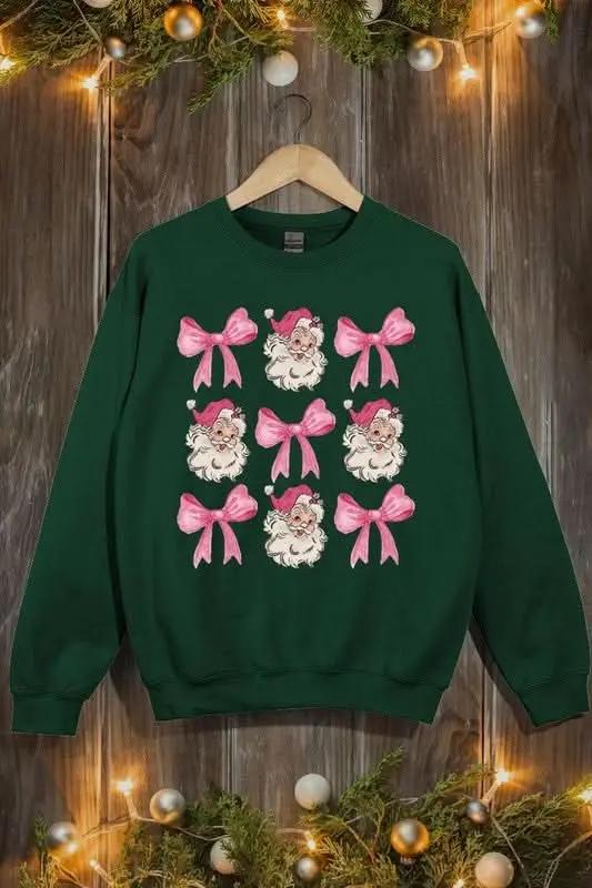 Coquette Pink Christmas Graphic Fleece Sweatshirts - Love Salve
